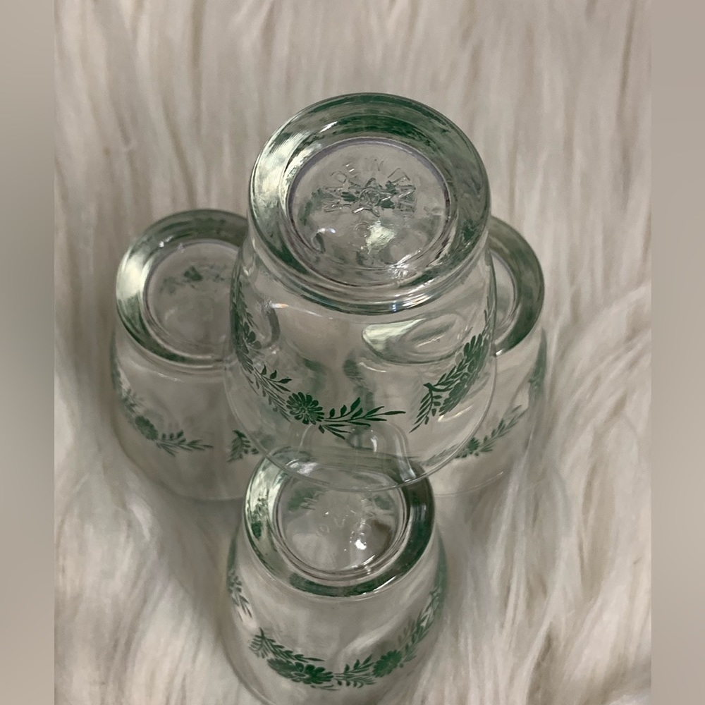 Made in Italy green floral clear‎ shot glassses (lot of 4) - Picture 3 of 7